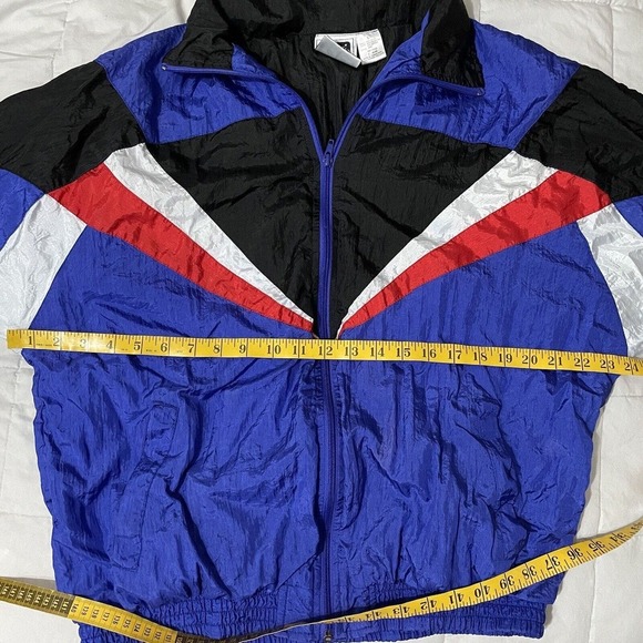 Vintage Active Wear 90'S Men’s Windbreaker Jacket Size L Colorblock Streetwear - Picture 4 of 6